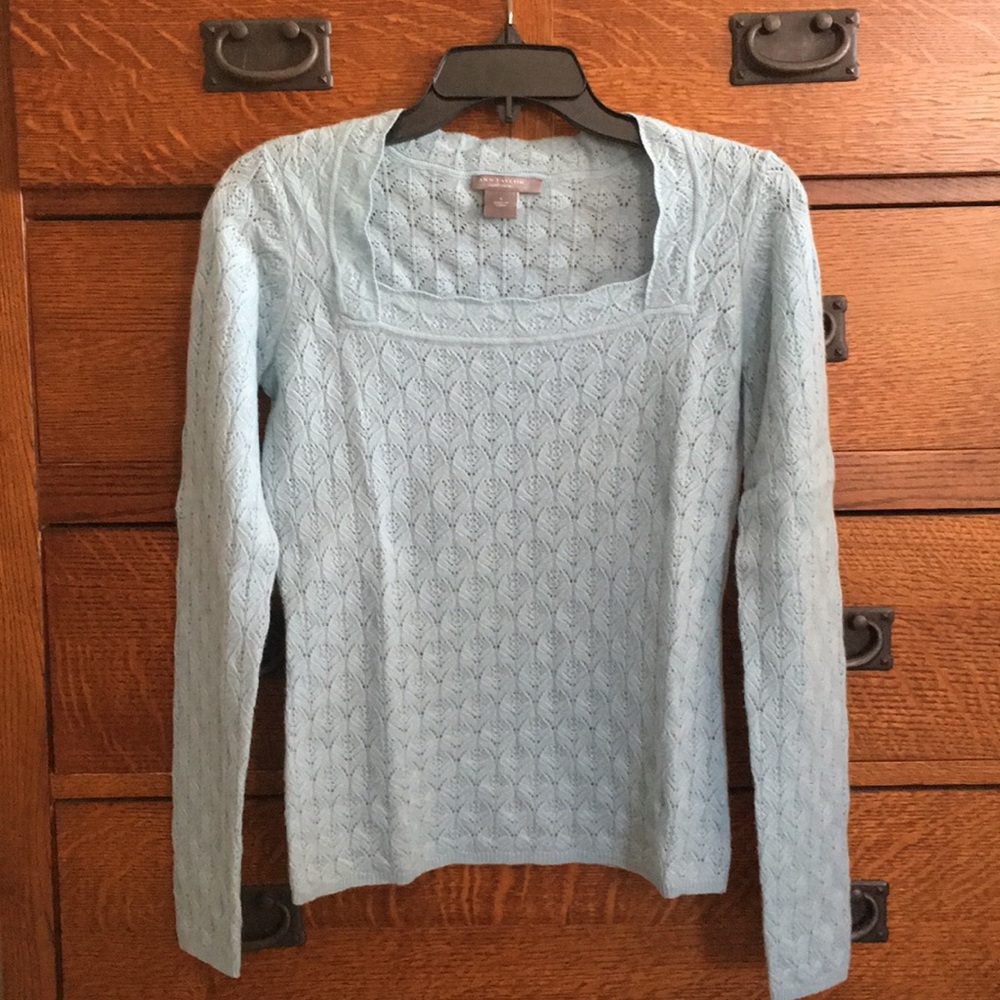 Ann Taylor small cashmere light blue sweater